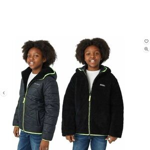 Eddie Bauer /Boys Black Jacket with Neon Green Trim-Zise M 10-12